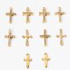 Wholesale 4Pcs Mini Rhinestone Cross Casting Charms Stainless Steel Jewelry Making Earring Pendant Necklace DIY Findings