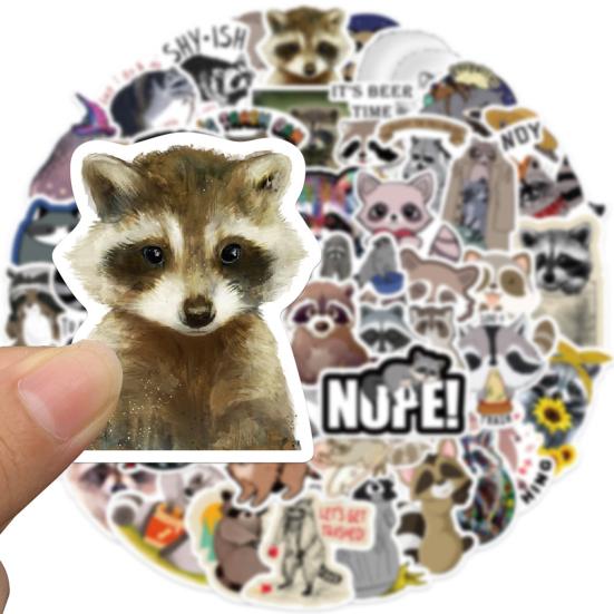 50Pcs Graffiti Stickers Self-adhesive Waterproof Strong Stickiness Exquisite Pattern Wide Application Decorative PVC Lovely Cartoon Animal    Supplies