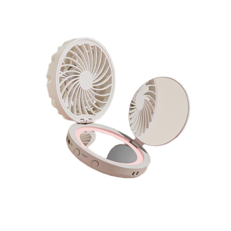 Newmine Handheld Fan with Makeup Mirror and Fill Light