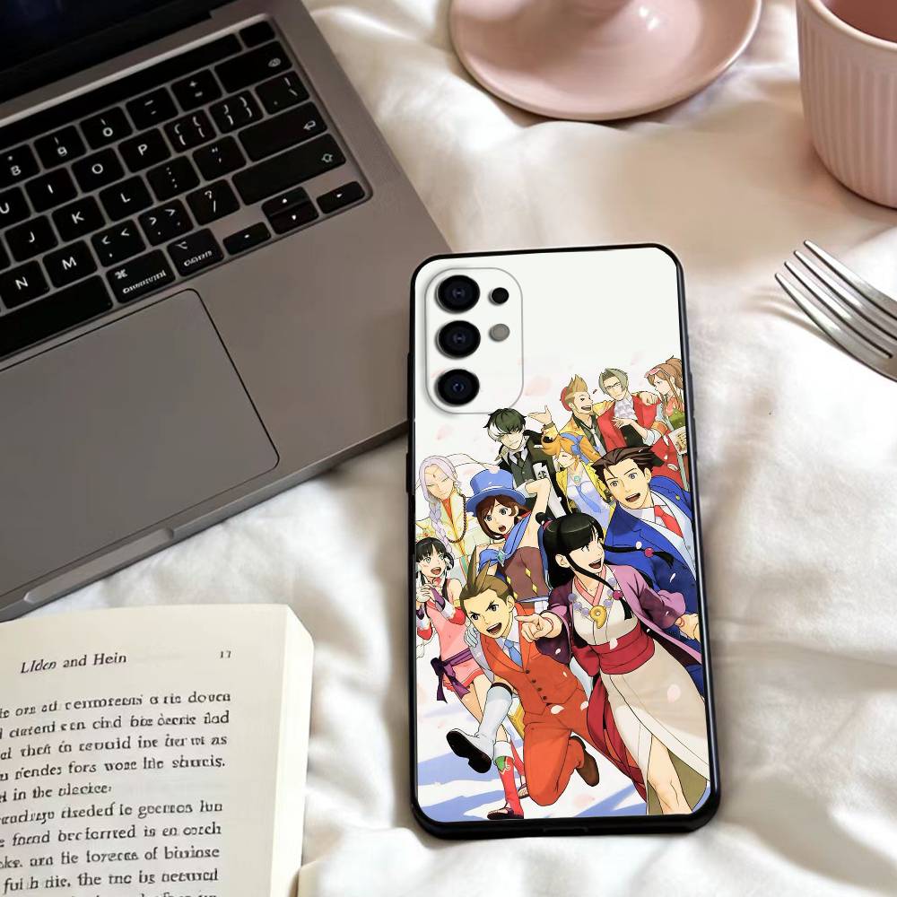Anime Ace A- Attorney Phone Case For Samsung S25,24,23,22,30,21,10,9,Ultra,Plus,Lite,FE,4,5 G Soft Black Case