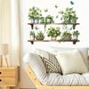 Watercolor Potted Plant Butterfly Wall Stickers for Living Room Decoration Decals Bedroom Kids Home Decor Background