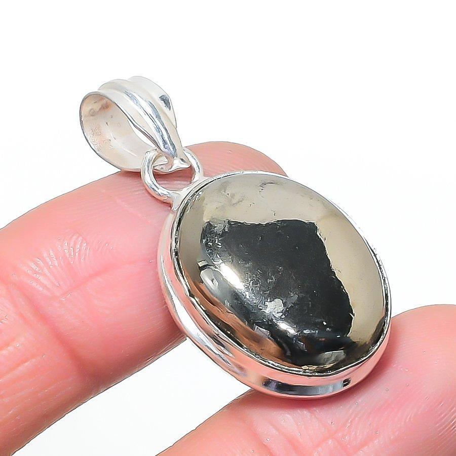 Natural Pyrite Agate Gemastone 925 Sterling Silver Jewelry Pendant 1.50 AP-14559