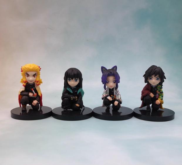 

4Pcs 7CM BANDAI WCF Demon Slayer Figure Tanjirou Column And Meeting Muichirou Kyoujurou Figure ShinobuToys Giyuu Doll No box