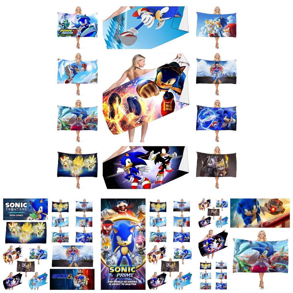 Sonic The Hedgehog Beach Towel Ultra-fine Fiber Fast-drying Super-absorbent