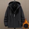 Plus Size 10XL 12XL Jacket Men's Three-in-one Detachable Autumn and Winter Plus Velvet Thick Jacket Fat Plus Size Winter Warm Jacket