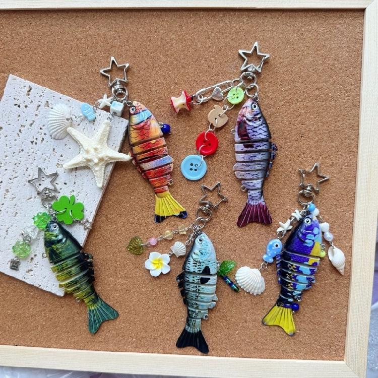 Fun Fish Inspired Keychain Trendy Resin Jewelry Accent Sturdy Finish Great For Personalizing Belongings Thoughtful Gift