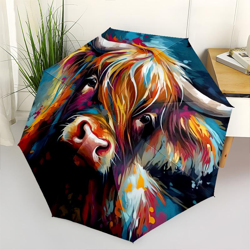1pc animal Umbrella Portable Folding Umbrella Iron Frame Hole Bone Structure Outdoor Home Umbrella