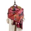 New retro oil painting scarf women's high-end sense autumn imitation cashmere jacquard warm scarf women give mother shawl