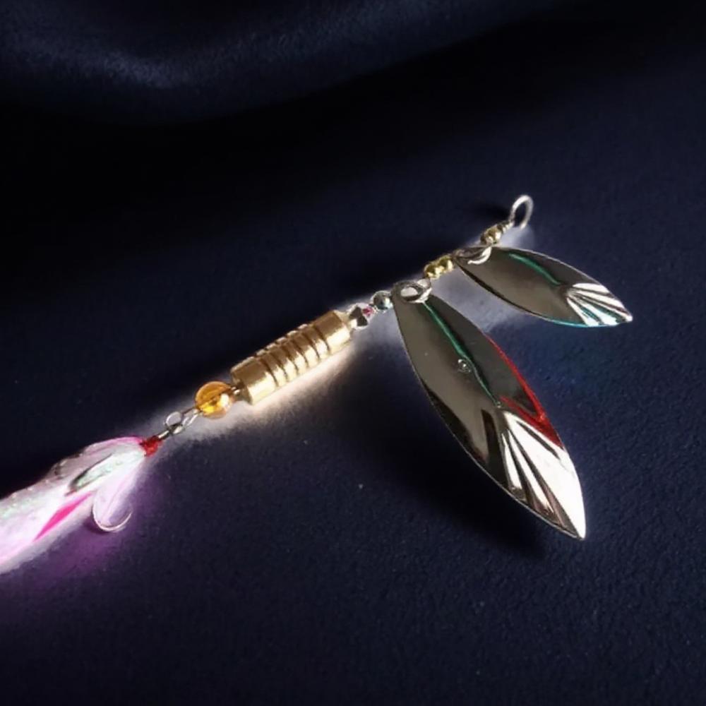 FLYSAND Rotating Spinner Lure 10g 7cm Wobbler Bait Feather Tackle Bass Trout Perch Pike Fishing