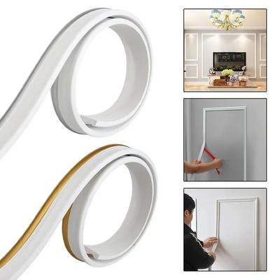 2m Flexible Wandleiste, Abziehen und Aufkleben 3D Wandkantenleiste, Selbstklebende Deckenleiste Wandverkleidung Werkzeuge