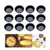 Mini Egg Tart Pans, Set of 12, Round Stainless Steel Non-Stick Reusable Mini Pie Pans with Liners, Baking Tools for Confectionery, Heat-Resist
