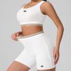 Set Yoga Două Piese Femei Fără Cusături Top cu Mânecă Scurtă Spate Decupat Colanți Ridicare Fesă Culoare Piersică Ținută Sport Fitness Sală