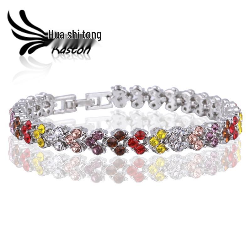 Ka Shi Tong Roman Crystal Zircon Bracelet: Elegant Ladies' Shiny Jewelry, Perfect Christmas Gift