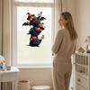 Static Glass Sticker, Traceless Reusable Window Decal, Halloween Bird Shapes Wizard Hat Crow Colorful Parrot Skull Spider Web Window