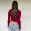 European and American ins style women's clothing autumn new fashion sexy spice girl hanging neck with open navel long-sleeved top