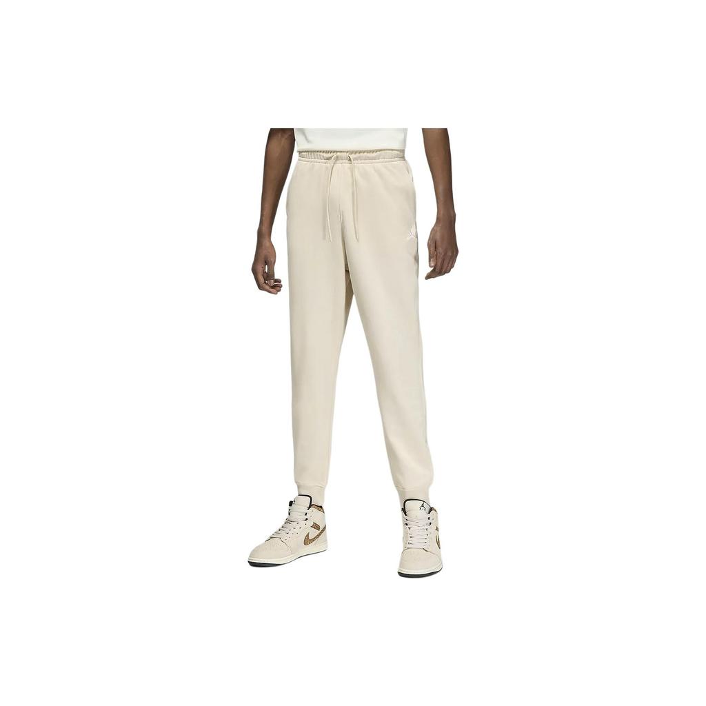 Jordan Essentials Solid Color Lace-Up Casual Tapered Knit Joggers Men Joggers Legendary-Light-Brown FQ7762-203