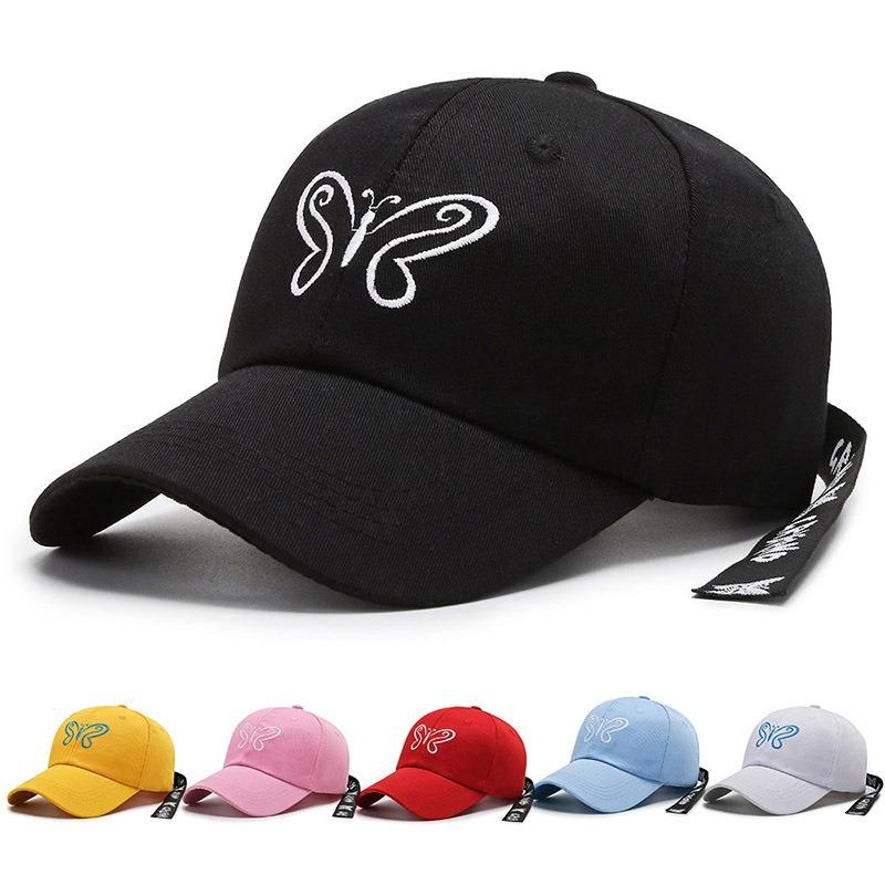 Hat Spring and Autumn New Embroidery Ribbon Baseball Cap Personalized Peaked Hat Outdoor Sun Hat Travel Hat Couple Hat