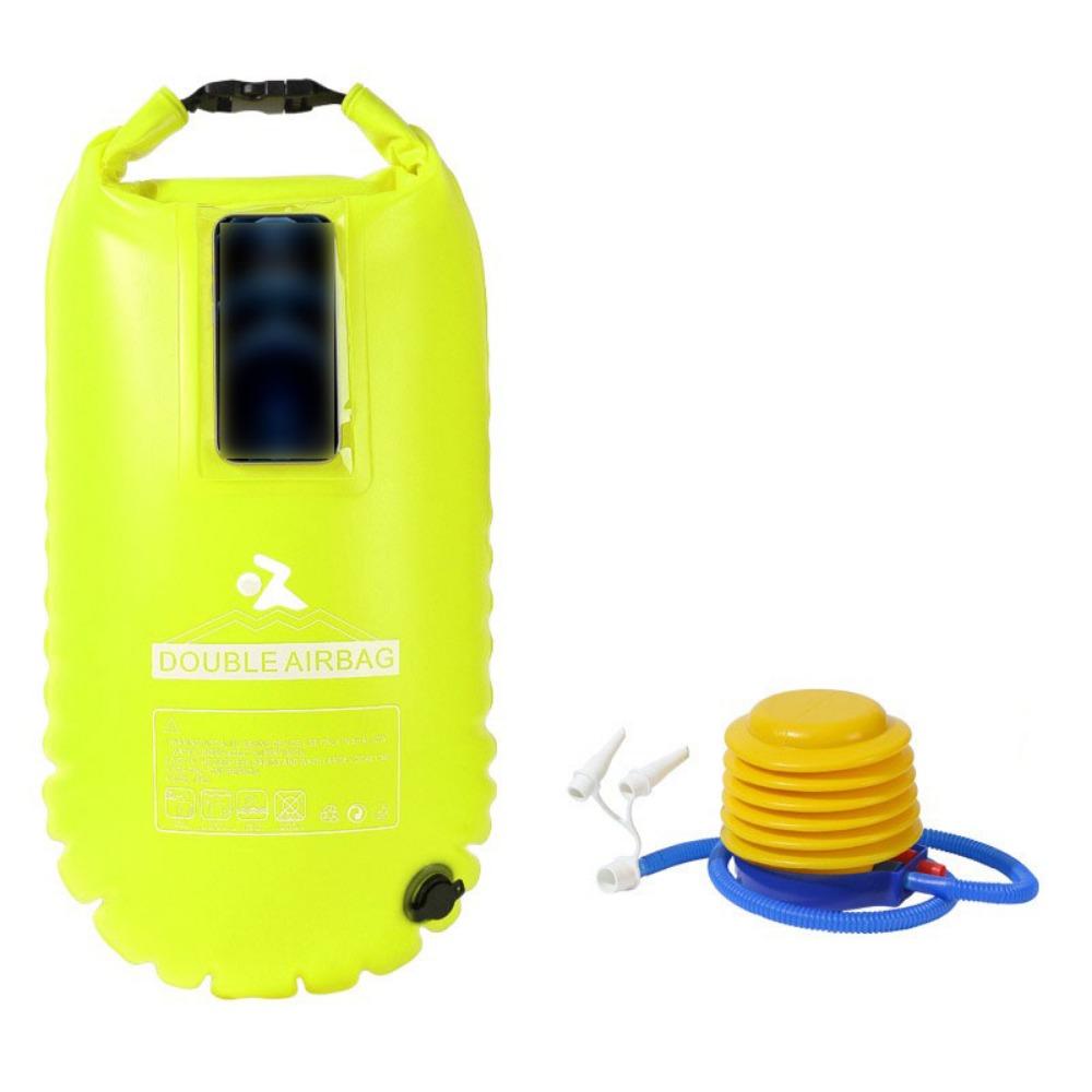 Dvojitý nafukovací plavecký vak s airbagem Vysoce viditelný Voděodolný Bezpečnostní plovák Nastavitelný bederní popruh Znovu použitelný