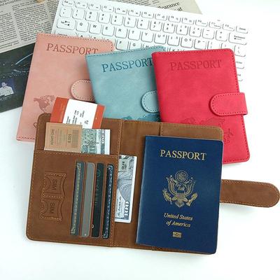 Porta-pasaporte de cuero PU Anti-Magnético que Cambia de Color con Cierre Magnético