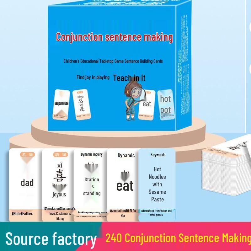

Conjunction Sentence Cards: Interactive Board Game for Kids & Parents 240 Cards in Plastic Box