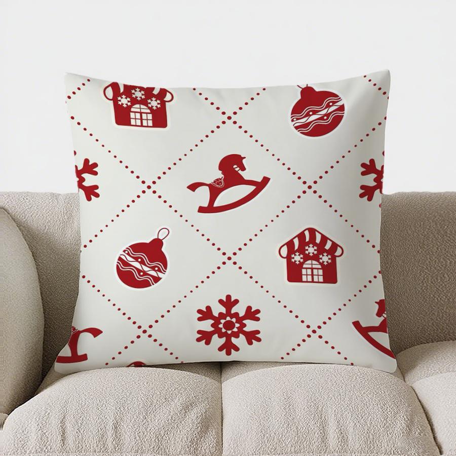 Home Decor Christmas Snowflake Pattern Decorative Pillow Pattern Cushion Cover Suitable For Sofa Bedroom Car Pillow Cover