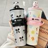 316 Stainless Steel Thermos Cup High Value Water Cup Girls Large Capacity Straw Cup Portable Cartoon Cold Cup
