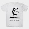 Asiatische Größe Herren Schwarz Print T-Shirt Ich Muss Seltsame Sachen Sagen Oder Ich Sterbe Frosch Trinkt Kaffee No-Cut Print Baumwolle T-Shirt