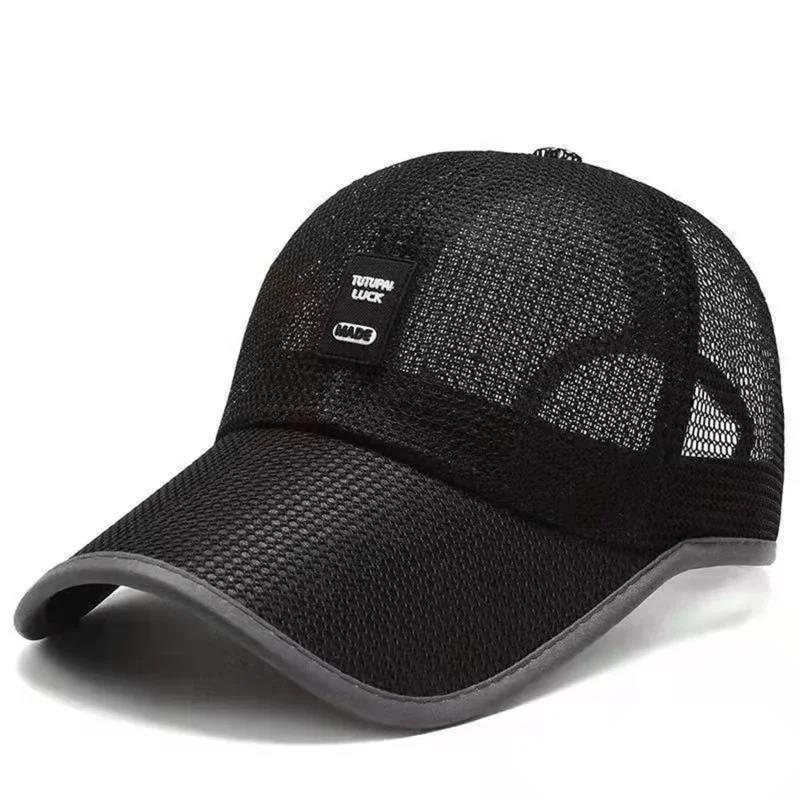 Hot Sale Summer Women Men Mesh Baseball Cap Solid Snapback Label Stick Sunhat Outdoor Breathable Hip Hop Hats Casquette