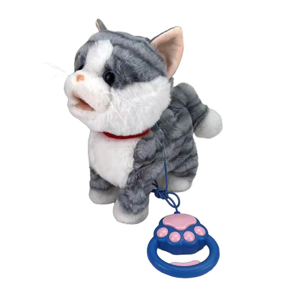 Elektrische Katzenfigur Niedliches Neuheit Kuscheltier Plüschtier für Schlafenszeit-Freund Feiertagsparty-Mitgebsel Kinder Kleinkind Spielzeug Geburtstagsgeschenk