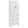 Cabinet Set 2 Pcs High Gloss White 66 X 34.5 X 90 Cm Particleboard