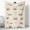 1pc Home Panda Print Flannel Blanket, Cute National Treasure Pattern Skin-Friendly Warm Blanket, Office Nap Blanket for Bedroom And Living Room, Stude
