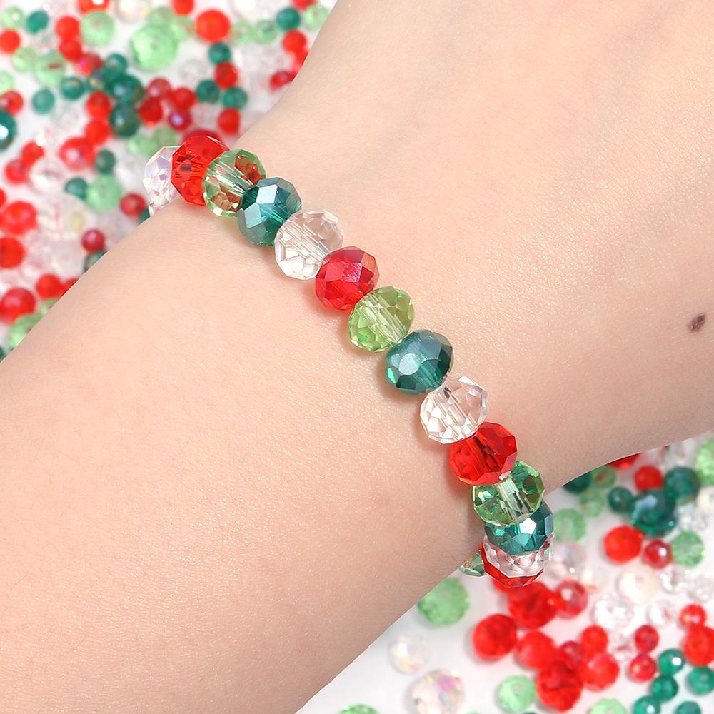 100-200pcs 4/6/8mm Mixed Color Crystal Beads Loose Spaced Flat Abacus Glass Beads For DIY Charms Bracelet Necklace Accessories