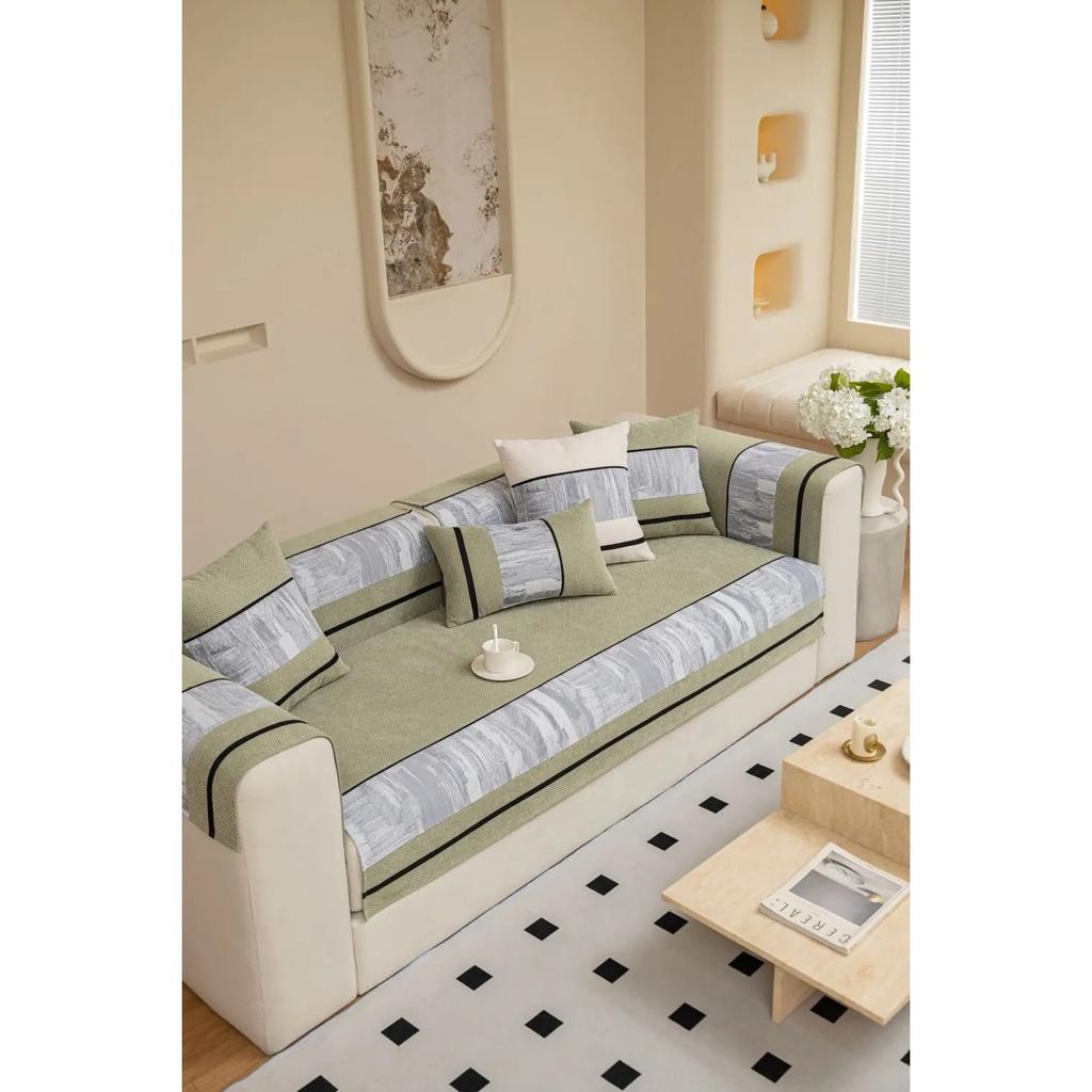 Nordic Patchwork Sofa Covers for Living Room Anti-Slip Dustproof Sofa Covers Universal Washable Sofas Two Seat Sofa Cushion