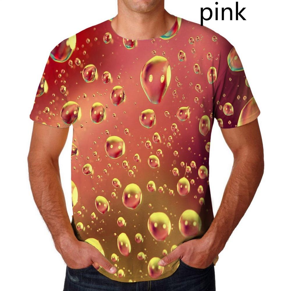 Fashion Raindrop 3D Printing T Shirt Water Drop Unisex Funny Short Sleeve Tee