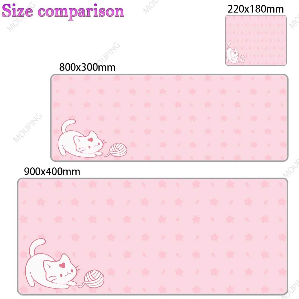 Cartoon Cat Mousepad Gamer Girl Office Carpet Kawaii Cute Desk Accessories Pink Deskmat Mouse Pad Anime Keyboard Computer Mouse