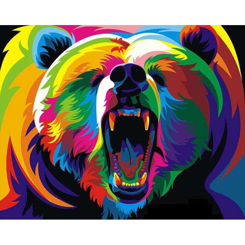 DIY Diamond Painting Monkey Animal Full Round Drill Diamond Embroidery  Cross Bear Dog Decoration Home 40x50cm