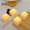 Magic Bubble Candle Light Battery Operated Flickering Flameless LED Square Pumpkin Fake Candle for Festival Party Atmosphere