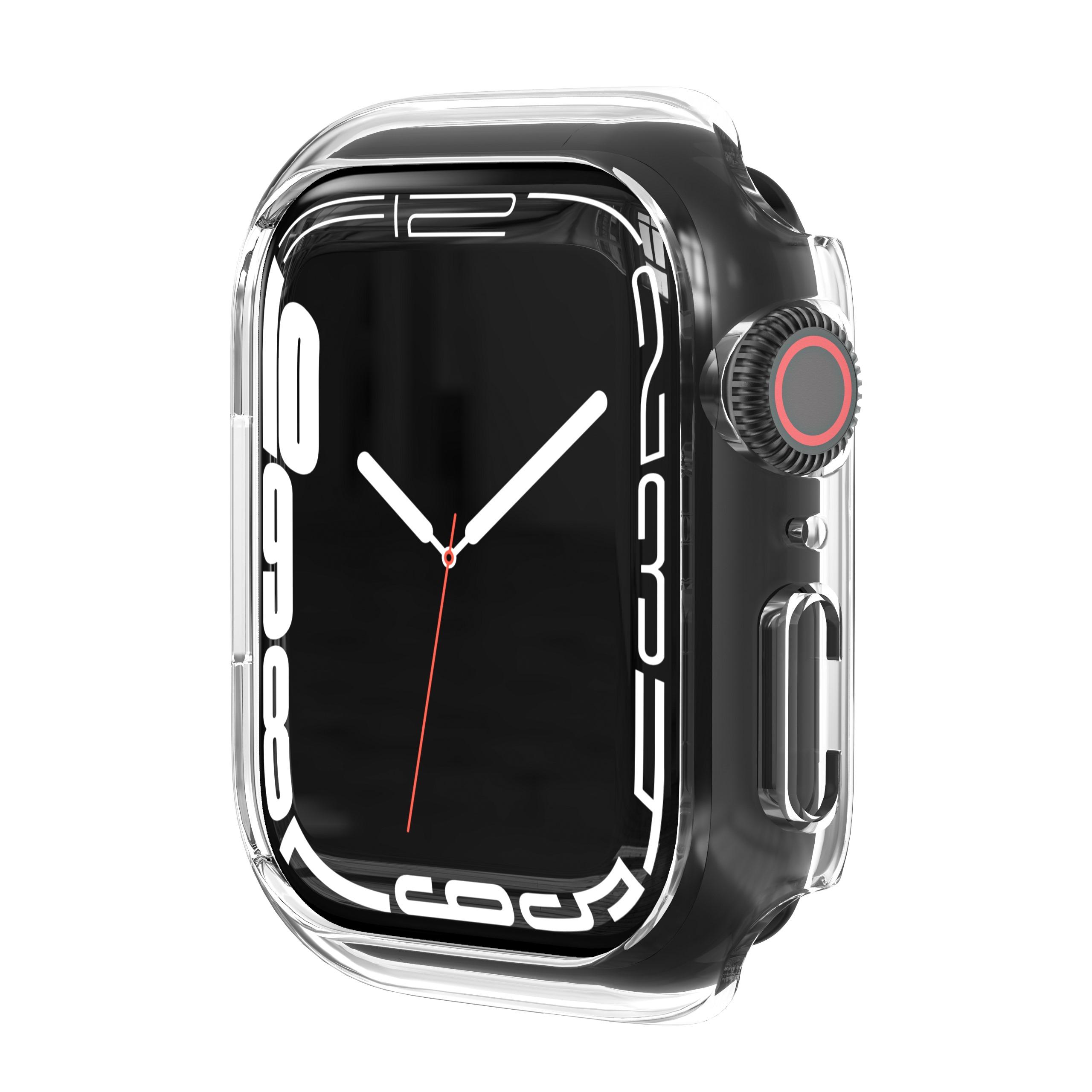 

Cover For Apple Watch Case 44mm 40mm 42mm 38mm 44 mm Accessories PC Protector bumper iWatch series 6 se 5 3 7 8 9 41mm 45mm Case 38mm series 321 прозрачный