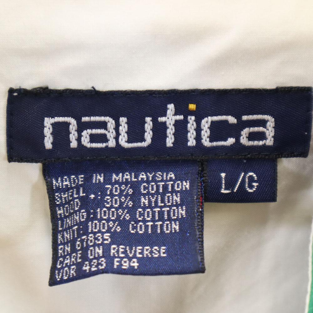 NAUTICA 90s Old Long sleeve Zip jacket L Green system hood Men's Used