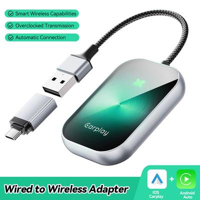 New Wireless Carplay Adapter Android Auto Wireless Adapter Car Dongle for Apple Car Play Wireless CarPlay Adapter USB Cable