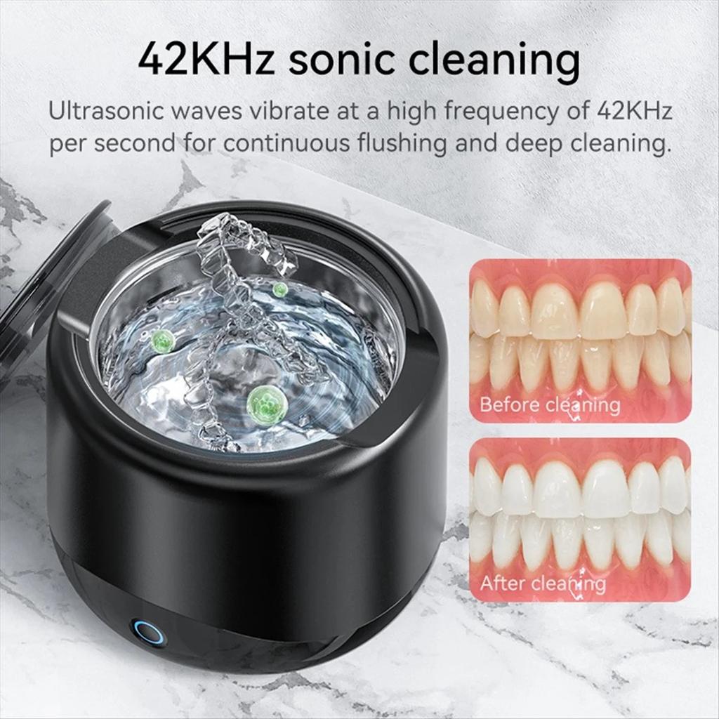 EU Plug Ultrasonic Cleaner 230ml Professional for Cleaning Dentures Dental Jewelry Watches and Tools