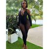 INS European and American Sexy Hollow out See-through Tight Jumpsuit Fishnet Clothes Female Sexy Jumpsuit Bodysuit