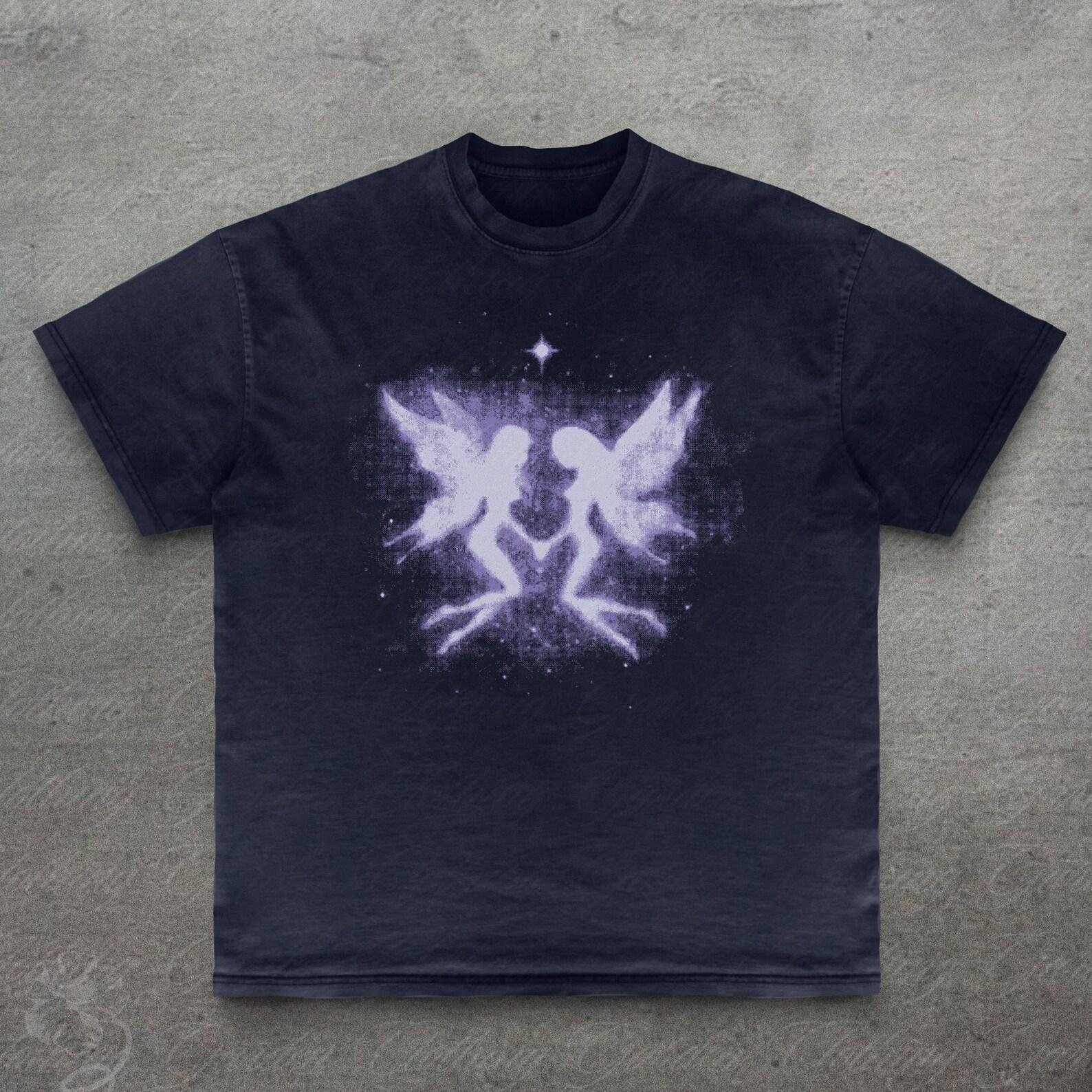 Cute Fairy Graphic Tee, Fairy Grunge Shirt Vintage Style, Y2K Alt Girl Top for Her, Unisex Mystical Fairy Cottagecore Aesthetic T-Shirt 3XL