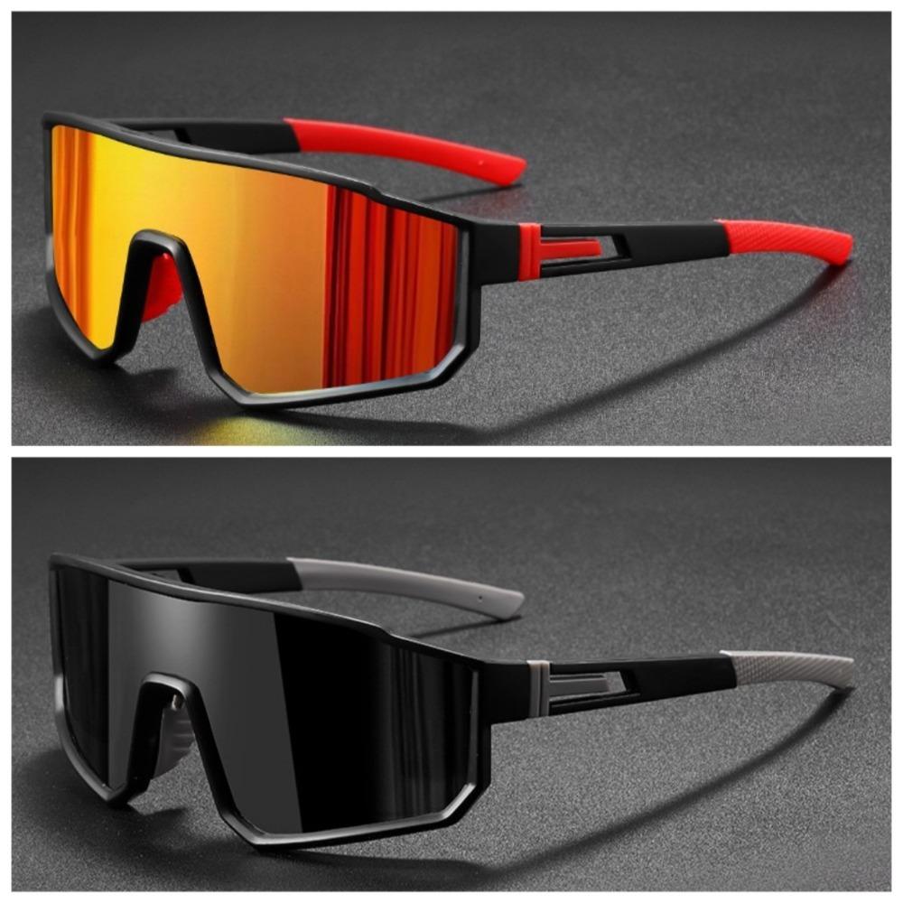 2PCS Men's Oversized Cycling Glasses for Men Bicycle Windproof Colorful Coating Sunglasses Outdoor Sports Motorcyc