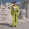 2025 Herbst Damenmode Zweiteiler: Lockere Strickjacke & Weitbeinige Hose