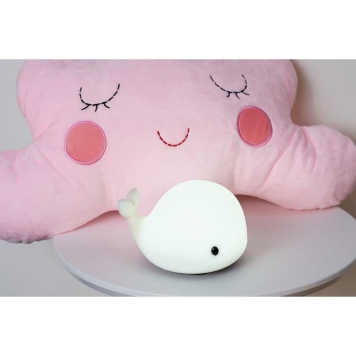Veilleuse silicone Pauleen Night Whale USB - blanc - 2,5W/5V