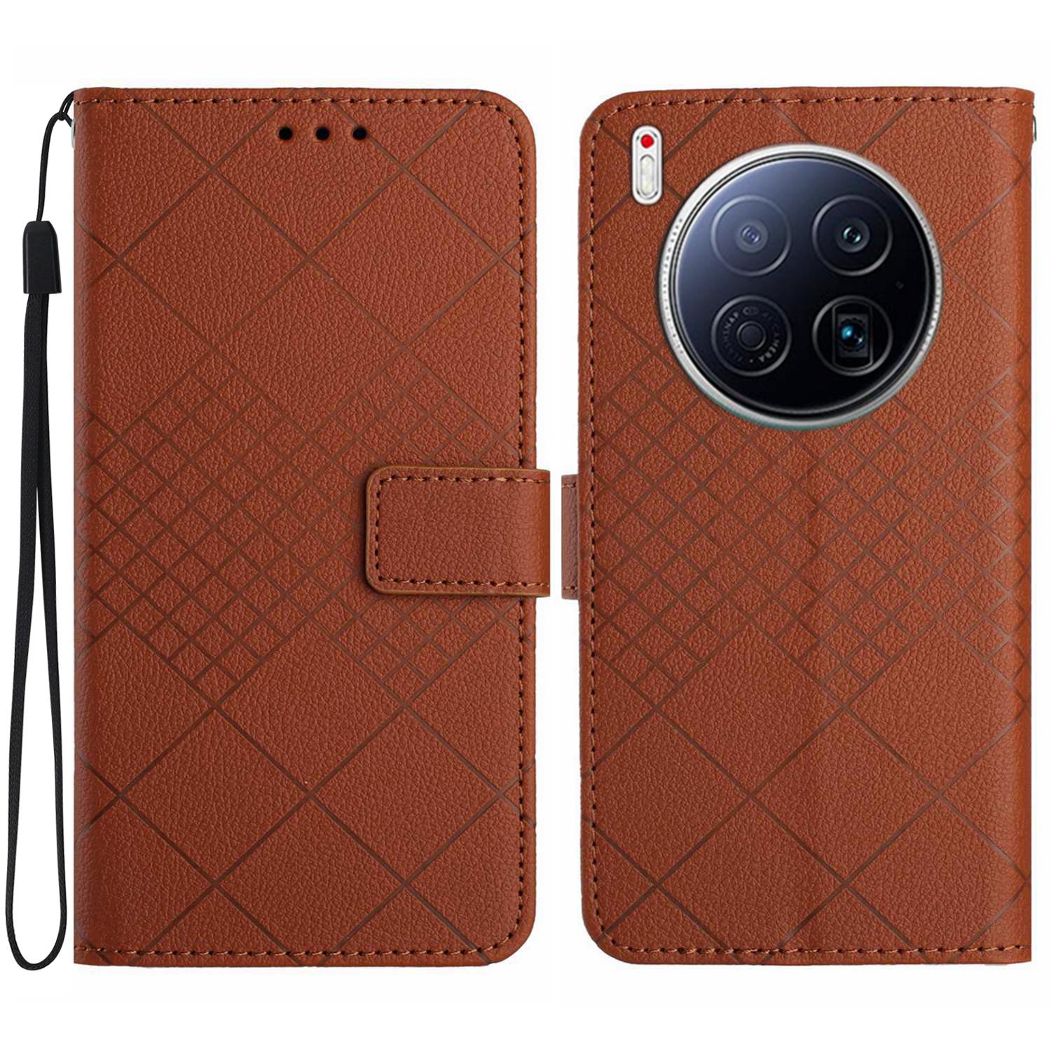 

Для TECNO Camon 40 Premier 5G Чехол Кошелек Оттиск PU Кожа Книжка Флип Чехол для Телефона Brown