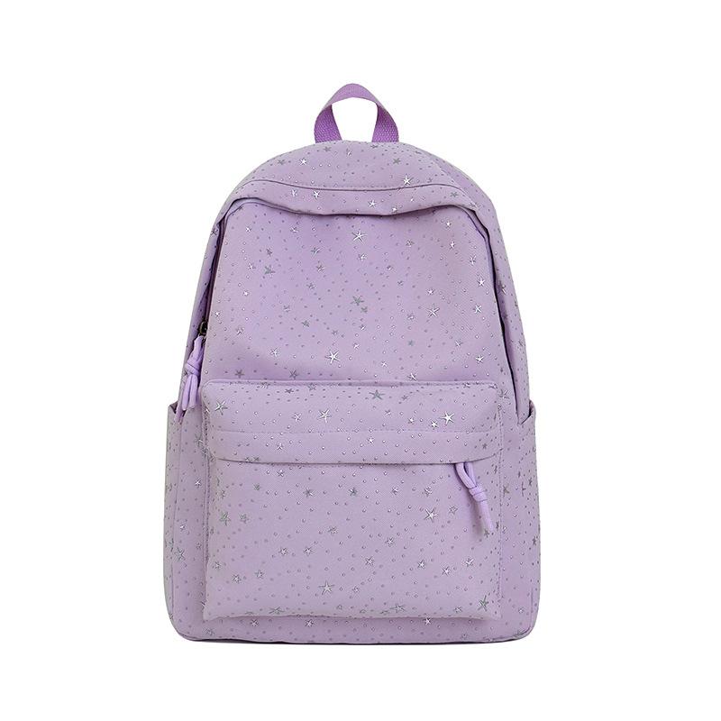 Schoolbag Backpack Korean Edition Star Fashion Versatile Japanese Backpack Lightweight Large Capacity Campus Class Student School Bag
