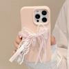 Pink Lace Pearl Knot Iphone16 Suitable for 17 IPhone Case 14pro Max Silicone 13 Three Dimensional 15