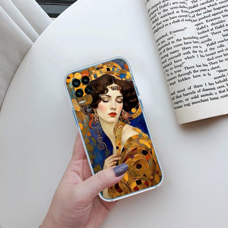 QE14 Gustav Klimt Transparent Phone Case for Samsung Galaxy A04 A04S A14 A23 A34 A54 M23 M33 M52 M53